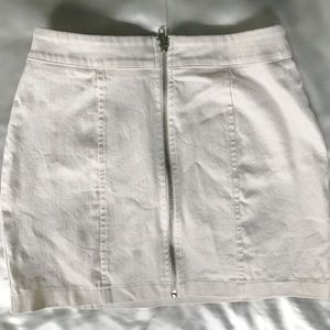 Forever21 Zip Front White Denim Skirt
